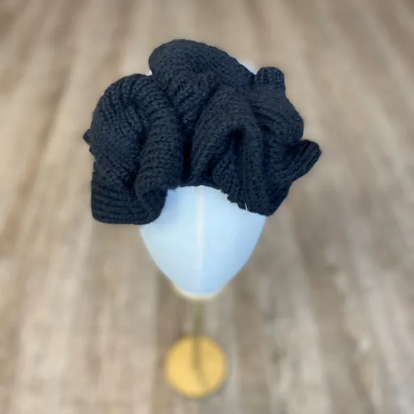 Szeroka, wełniana opaska damska na głowę elegancka zdobiona.