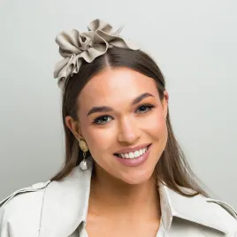 Ozdobna opaska lniana handamde uniwersalny beż.