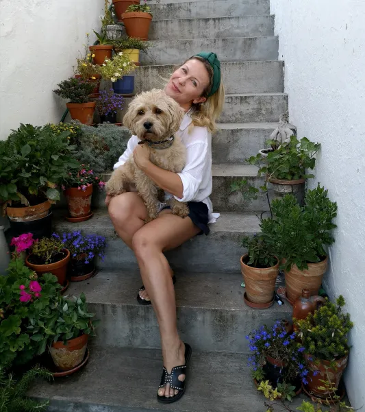 Modna opaska z wiązaniem z lnu butelkowa zieleń.