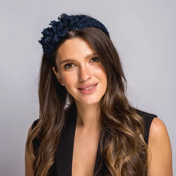 Opaska w kolorze granatowym z połyskiem