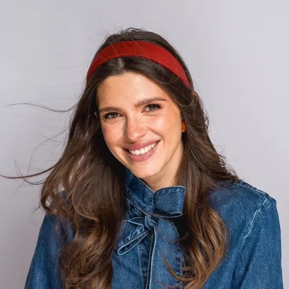 Gładka opaska w kolorze ceglanym