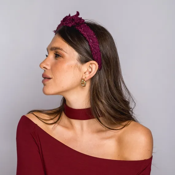 Bordo tweedowa opaska