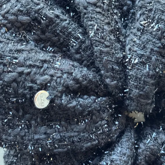 Mała gumka schrunchie czarna z tweedu