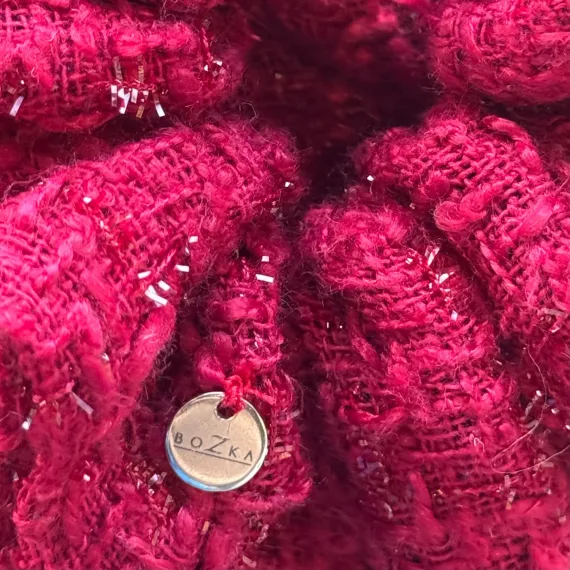 Czerwona tweedowa duża gumka